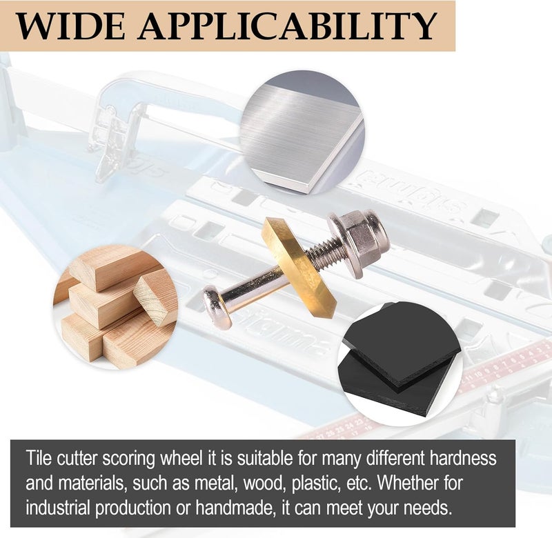 EAORBD 12MM Tile Cutting Scoring Whee 14A for All Sigma Pull Handle Alloy Manual Titanium Coating Tungsten Carbide Replacement Wheel for Ceramic Tile, Ceramics, Porcelain, Wheels Replacement - 2Pcs - Image 4
